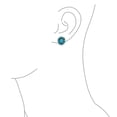 thumbnail image 4 of Bling Jewelry Womens  Cabochon Turquoise Clip On Earrings for Non Pierced Ears Silver, 4 of 5