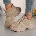 thumbnail image 2 of Pandaie Women's Chunky Sneakers Fashion Platform Casual Dad Shoes Comfortable Sport Work Gym Athletic Walking Running Shoes Khaki 7, 2 of 8