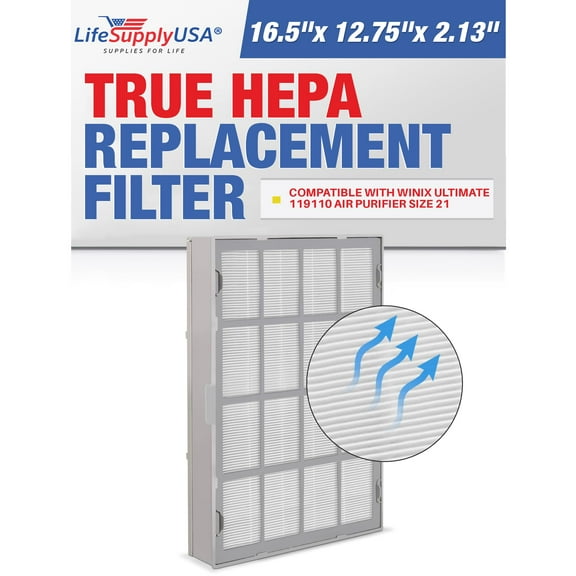 LifeSupplyUSA True HEPA Filter Replacement Compatible with Kenmore EnviroSense 85500 Air Purifier