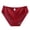Burgundy, variant on Womens Bikini Thong Lace Trim Sheer Mesh Breathable Soft Stretchy Low Rise Bow Detail Lingerie Underwear