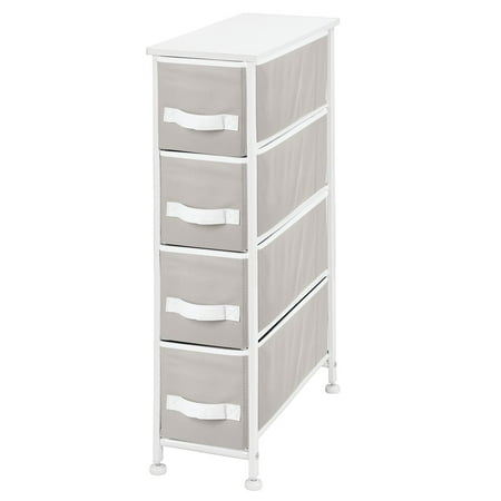 mDesign Narrow Dresser Storage Organizer Tower, 4 Drawers