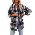 thumbnail image 2 of Brilliant Womens Jackets and Outerwear Fall Women Casual Long Sleeve Buttons Loosing Printing Lattice Coat Tops Clearance Clothes under $5.00, 2 of 7