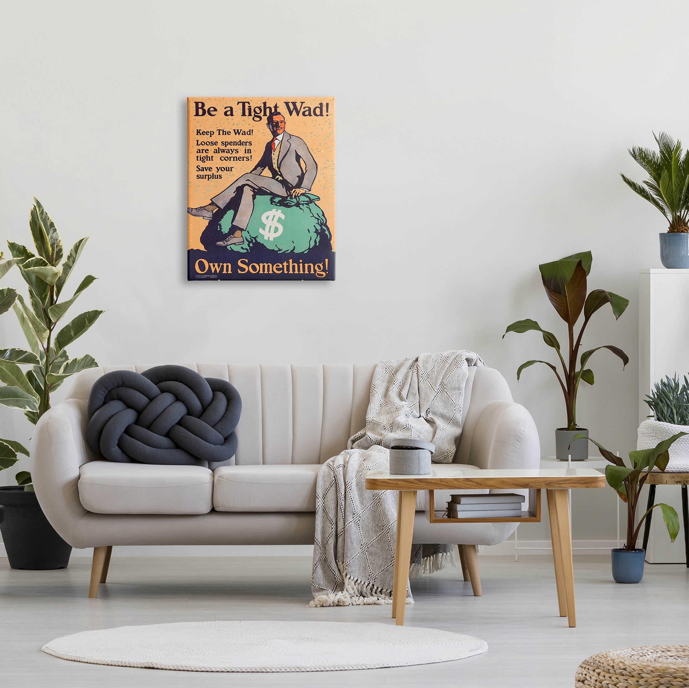 Stupell Industries Be a Tight Wad Retro Ad Graphic Art Gallery Wrapped Canvas Print Wall Art, Design by Marcus Jules