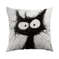 thumbnail image 2 of Streamlined Daily Black Line Fry Cats Pillow Cover Office Bedroom Pillow Cover Home Decoration, 2 of 6