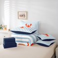 thumbnail image 6 of Erosebridal Mid-Century Line Pattern 7 Pieces Full Size Bedding Sets,Abstract Striped Full Size Bed in a Bag,Navy Blue Reversible, 6 of 7