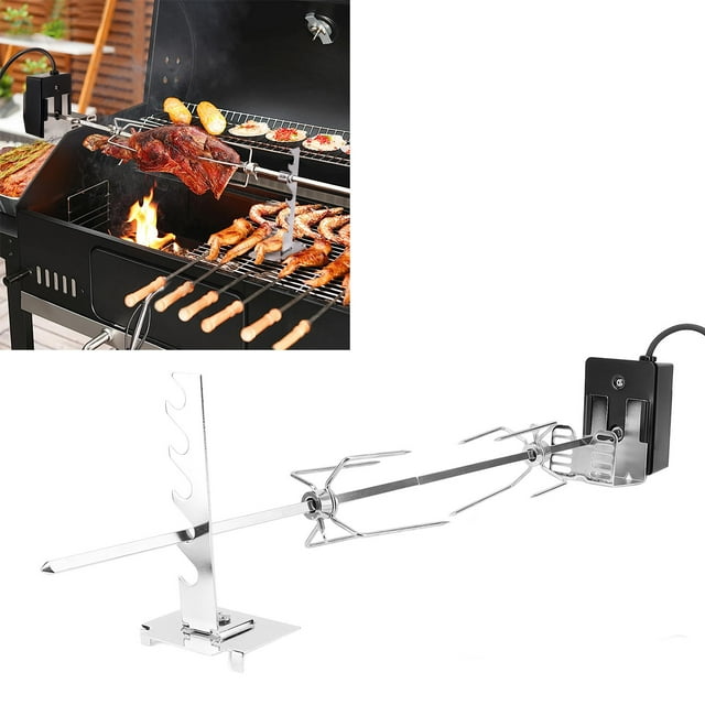 Motor De Rotación Estable Del Kit De Parrilla De Asado, Kit De Rotuisería De Servicio Pesado De Acero Inoxidable Para Reuniones Familiares, Tostado
