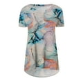 thumbnail image 4 of IROINNID Summer Comfy Tops For Women Summer Printed Round-Neck Short Sleeve Tops Blouse, 4 of 5