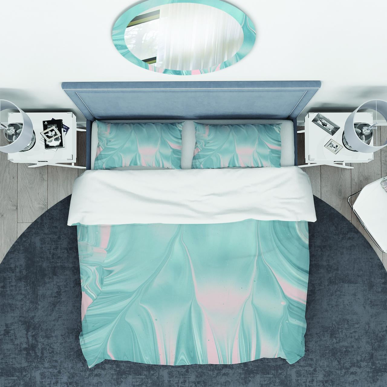 Designart 'Abstract Water I' Geometric Duvet Cover Set