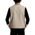 thumbnail image 4 of OGLCCG Safari Vest Boys Kids Lightweight Cargo Outerwear Vest for Hiking Fishing Travel Outdoor Sleeveless Jackets(Khaki,7-8 Years), 4 of 6