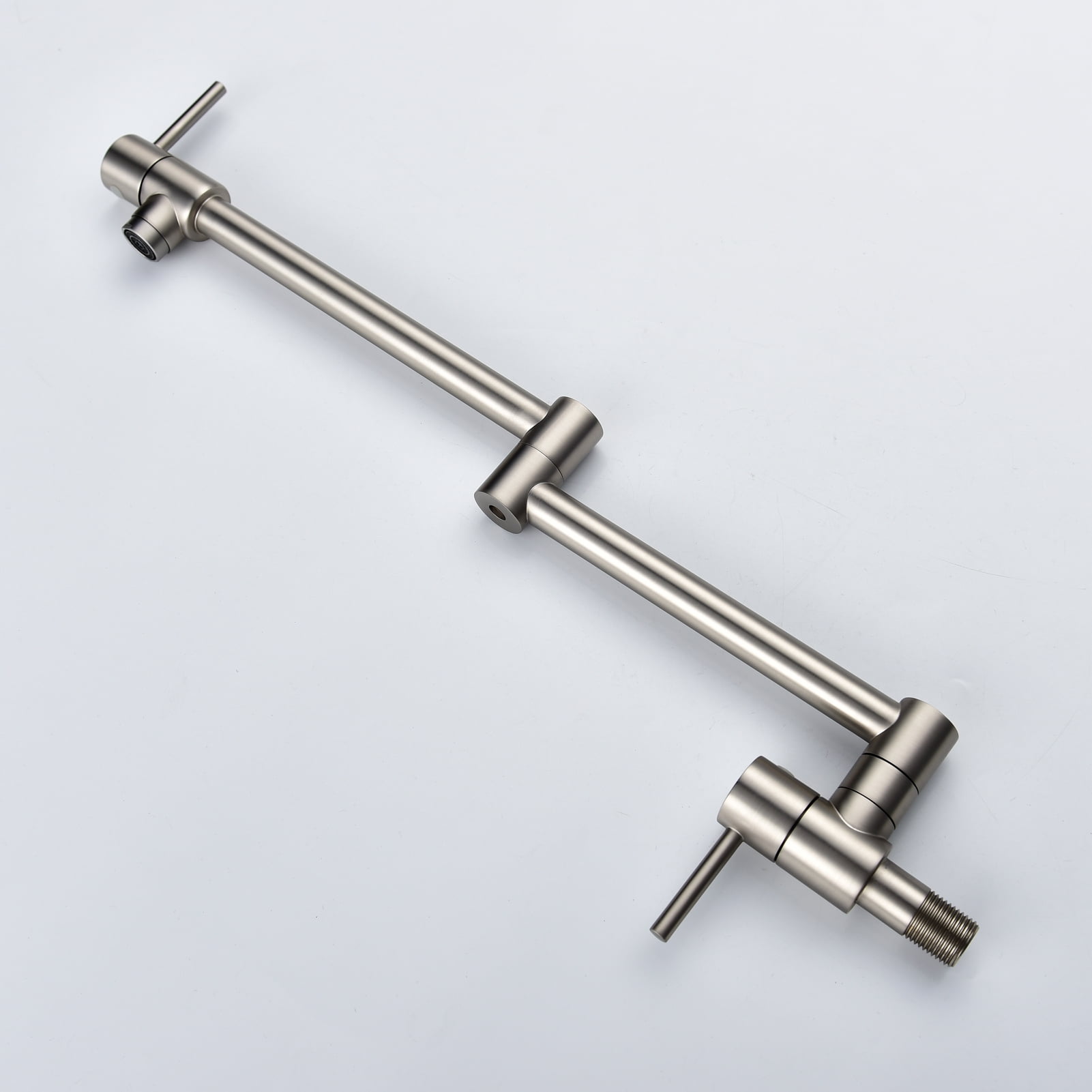 Brass Folding Faucet 1/2" NPT Wall Mount Kitchen Faucet Two Handles Cold Water Tap Nickel
