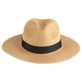 thumbnail image 2 of Visland Women Wide Brim Straw Panama Roll up Hat Belt Buckle Fedora Beach Sun Hat UPF50+, 2 of 5