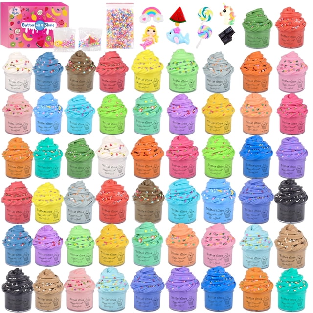 Manteca Yaobilei de Slime Kit, paquete de 56 unidades, suave y no pegajosa