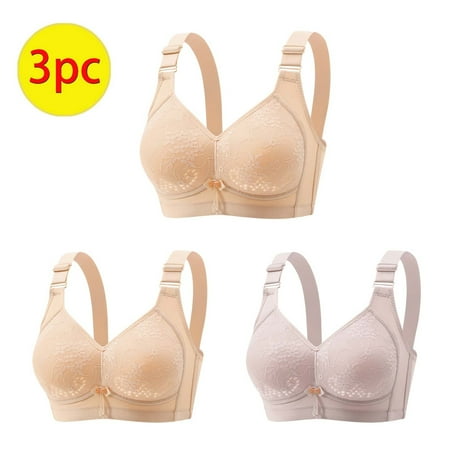 Itsame 3PC Bras for Women s Full Support Everyday Sports Bra Set Comfortable Breathable Wireless Comfort Bralette Set Yellow Size 2XL