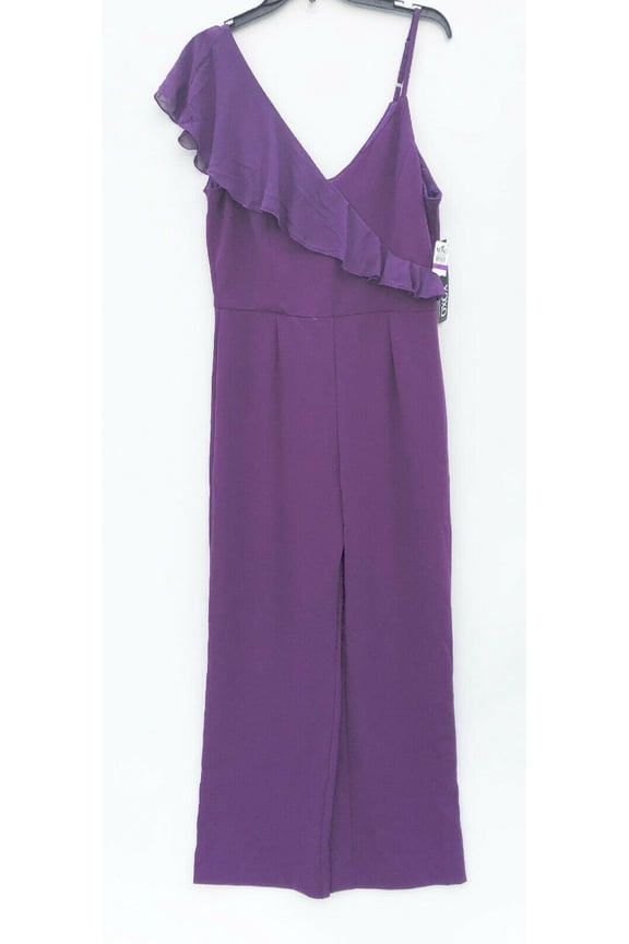NEW XOXO Juniors Ruffled Jumpsuit Imperial Purple Size XXL