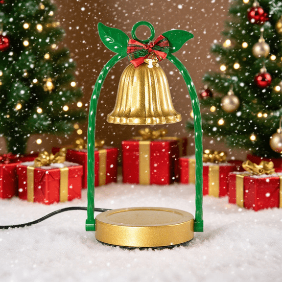 Christmas Candle Warmer Lamp with Adjustable Brightness, Plug-in Wax Melt Lamp for Home Décor, Bell-Shaped Flameless Candle Melter Gift for Holiday and Christmas Decoration