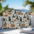 thumbnail image 5 of Outdoor Waterproof Pillow Covers Happy Halloween Pumpkin Black Cat Decorative Throw Pillow Protectors,Witch Hat Potion Broom Pillowcase Cushion Cases for Patio Sofa Garden Couch,16x16in,Pack of 2, 5 of 9