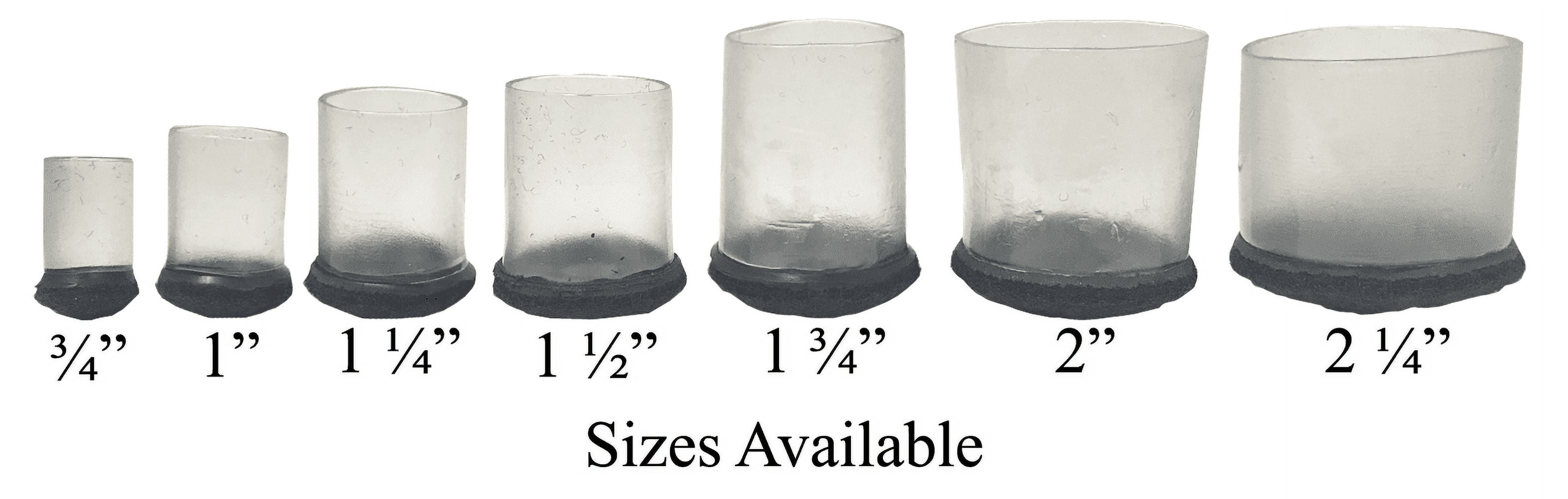2 1/4" Round Clear Chair Leg Floor Protector w/Felt Bottom