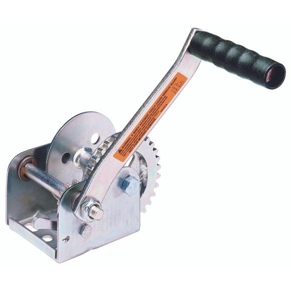 Dutton Lainson Corp Trailer Boat Winch 14125 Standard Duty; Hand Operated; 600 Pound Line Pull Capacity; Cable Not Included; 7 Inch Handle Length; Zinc Plated