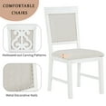 thumbnail image 4 of 5 Piece Dining Table Set, Atumon Dining Table Set for 4, Wood Dining Room Set with 1 Table and 4 Upholstered Chairs, Farmhouse Dining Table Set for Kitchen Dining Room Apartment, White, 4 of 10