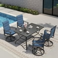 thumbnail image 7 of Techmilly Patio Swivel Chairs Set of 4, Outdoor Dining Chairs High Back Padded All Weather Breathable Textilene Outdoor Swivel Chairs with Metal Rocking Frame for Lawn Garden Backyard Deck, Navy Blue, 7 of 7