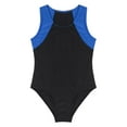 thumbnail image 3 of DPOIS Kids Boys Girls Sleeveless Ballet Leotard Gymnastics Bodysuit Royal Blue&Black 16, 3 of 5