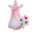 thumbnail image 5 of Easter Gnomes Plush Decorations, Handmade Bunny Gnomes Figurine Holding Carrots Easter Egg and Flowers, Swedish Rabbit Faceless Elf Dwarf Ornaments for Spring Tired Tray Decor - 8.27 inch, 5 of 7