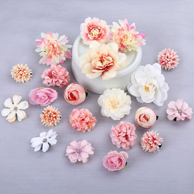 Paquete de 21 pinzas para el cabello con flores artificiales para boda, fiesta de graduación, peinado, tocado, decoración para mujeres y niños MFZFUKR BST3025297-1