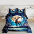 thumbnail image 2 of Homewish Brown Deer Elk Queen Comforter Set,Woodland Animal Bedding Sets,Colorful Flower Floral Bedding Comforter Set For Teens,Super Cozy Room Decor Reversible,3 Pieces, 2 of 8