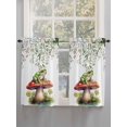 thumbnail image 3 of Kitchen Curtains 54 Inches length, Mushroom Frogs Window Treatment Curtain Drapes, Spring Floral Summer Eucalyptus Leaves Thermal Insulated Drapes for Basement Hotel RV, 42"x54", 2 Panels, 3 of 7