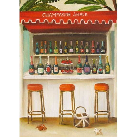 Janet Hill - Champagne Shack Print Wall Art, Modern Wall Decor For Living Room Bedroom, 8x12 UNFRAMED