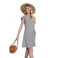 thumbnail image 5 of WIHOLL Casual Dresses for Women 2026 Spring Summer V Neck Ruffle Sleeve Sundress with Pockets Loose Fit, 5 of 11