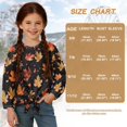 thumbnail image 7 of Xixirimido Black Fall Maple Leaf Pattern Girls Casual Long Sleeve Shirts Knot Tie-hem Tunic Tops Crewneck Tees Blouses Girls Fashion Clothes, Size 11-12, 7 of 7