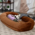 thumbnail image 6 of ZAFLY Human Dog Bed, Washable Floor Bed for People Adults, Flannel Fabrics Dog Bean Bed - Brown, 6 of 11
