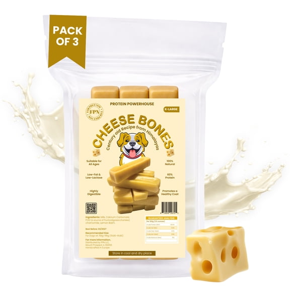 FPN Himalayan Cheese Bones for Dogs Cow Milk Dental Chew Long Lasting Dog Treat (Extra Large)
