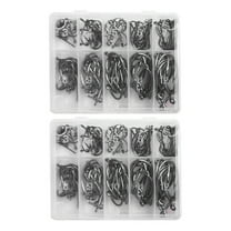 200Pcs/Box Metal Fishhook 10 Sizes Heavy Duty Barbed Fishing Hook Freshwater Saltwater Bass Trout Walleye Fishing Accessories