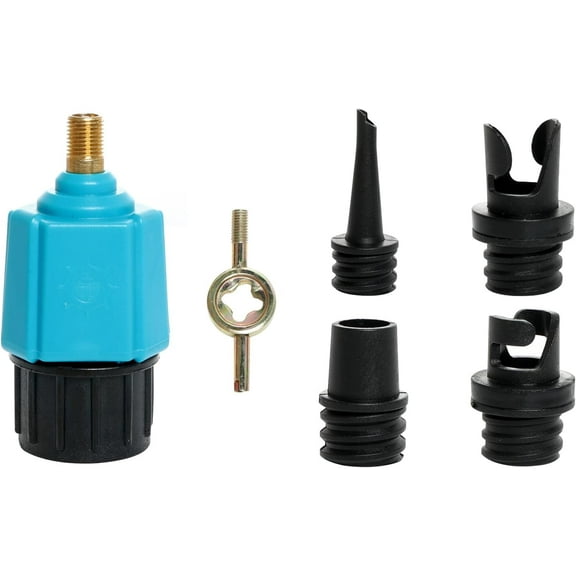 Monebena Paddle Board Pump Adapter SUP Pump Adaptor Inflatable Compressor Converter Air Pump Adapter with 4 Air Pump Nozzles for Paddle Board Inflatable Boat Inflatable Bed