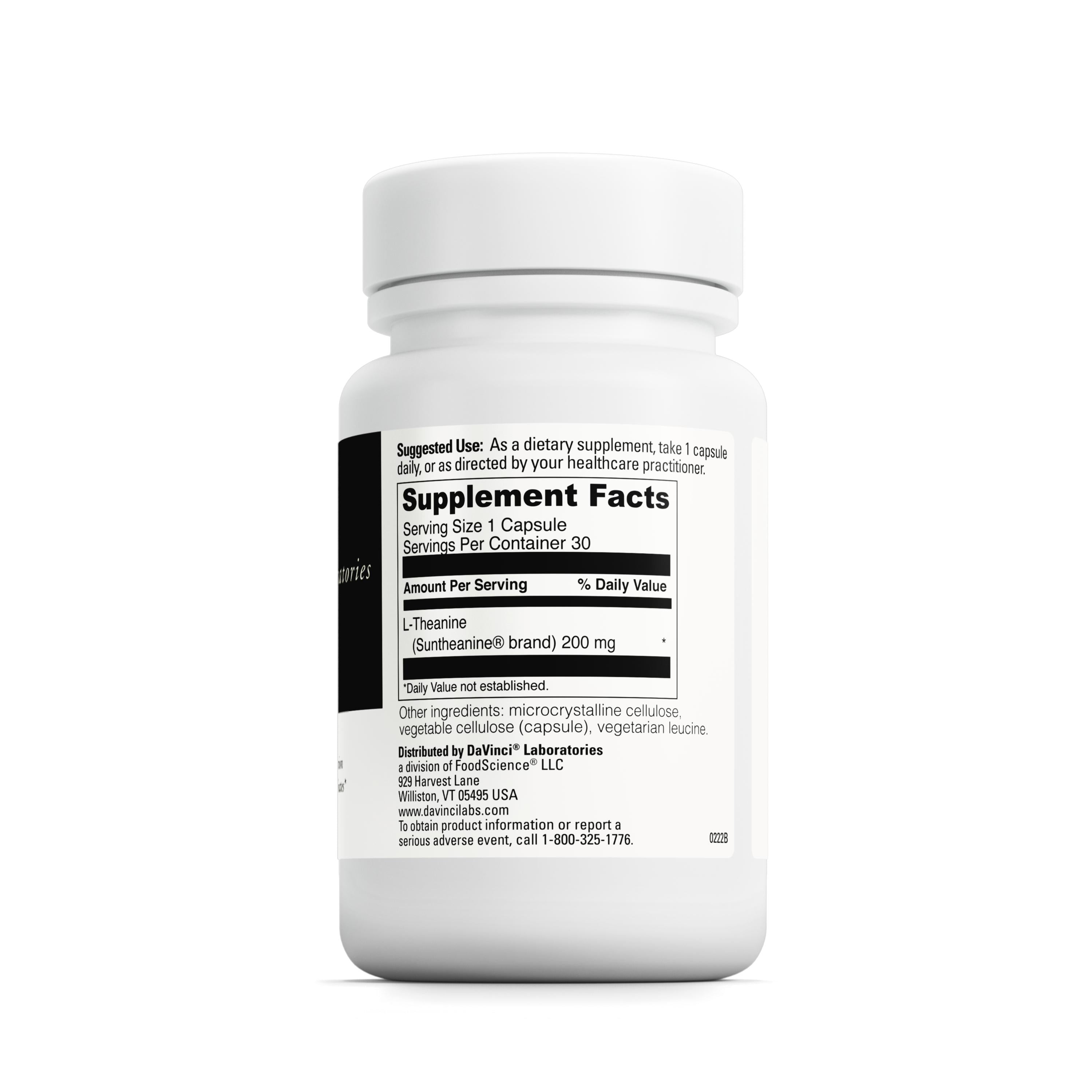 DaVinci Labs L-Theanine - Supports Brain Health & Sleep * - 30 Vegetarian Capsules