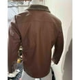 thumbnail image 4 of Maoxin Men's Jacket Men's Lapel Leather Jacket Casual Loose Men's Leather Jacket Solid Color Long Sleeved Hooded Casual Jacket/jacket Khaki 5XL, 4 of 6