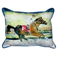 thumbnail image 2 of Betsy Drake Interiors Racing Horse Indoor/Outdoor Lumbar Pillow, 2 of 2