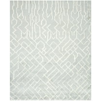 SAFAVIEH Casablanca Elvan Geometric Shag Area Rug, Blue/Ivory, 8' x 10'