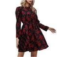 thumbnail image 2 of Wancir Women Casual Long Sleeve Crew Neck Fall Dress Bohemian Relaxed Fit Floral Flowy Maxi Dresses Tiered Cocktail Dress, 2 of 8