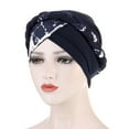 thumbnail image 4 of Charmgo Baseball Cap Clearance, Chemo Head Hat Cap Ethnic Pre-Tied Twisted Braid Hair Cover Wrap Headwear Trucker Hats Women, Hats for Men Navy One size, 4 of 4