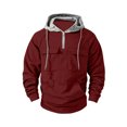 thumbnail image 5 of Sweatshirts for Men Hooded Quarter Zip Loose Pullover Winter Casual Patchwork Long Sleeve Sweatshirt with Pockets Daily Casual Athletic Wear, 5 of 7