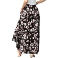 thumbnail image 6 of Cueply Long Skirts for Women Pleated Elastic High Waist drawstring Tiered Maxi Skirt with Pockets, 6 of 7