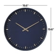 thumbnail image 4 of DecMode 20" Dark Blue Glass Numberless Wall Clock with Gold Accents, 4 of 13