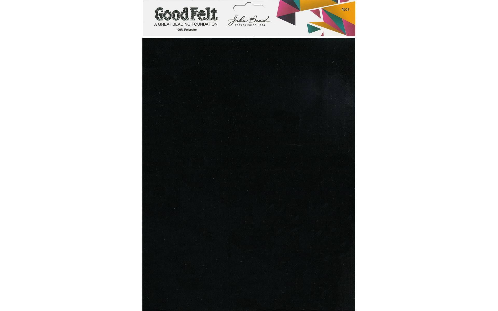 John Bead Good Felt Beading Foundation 1.5mm 8.5x11" Black 4pc