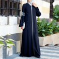 thumbnail image 2 of QJUHUNG Abaya Longue pour Femmes Musulmanes Robe Kaftan Vintage à Imprimé Floral Maxi Islamique, 2 of 3