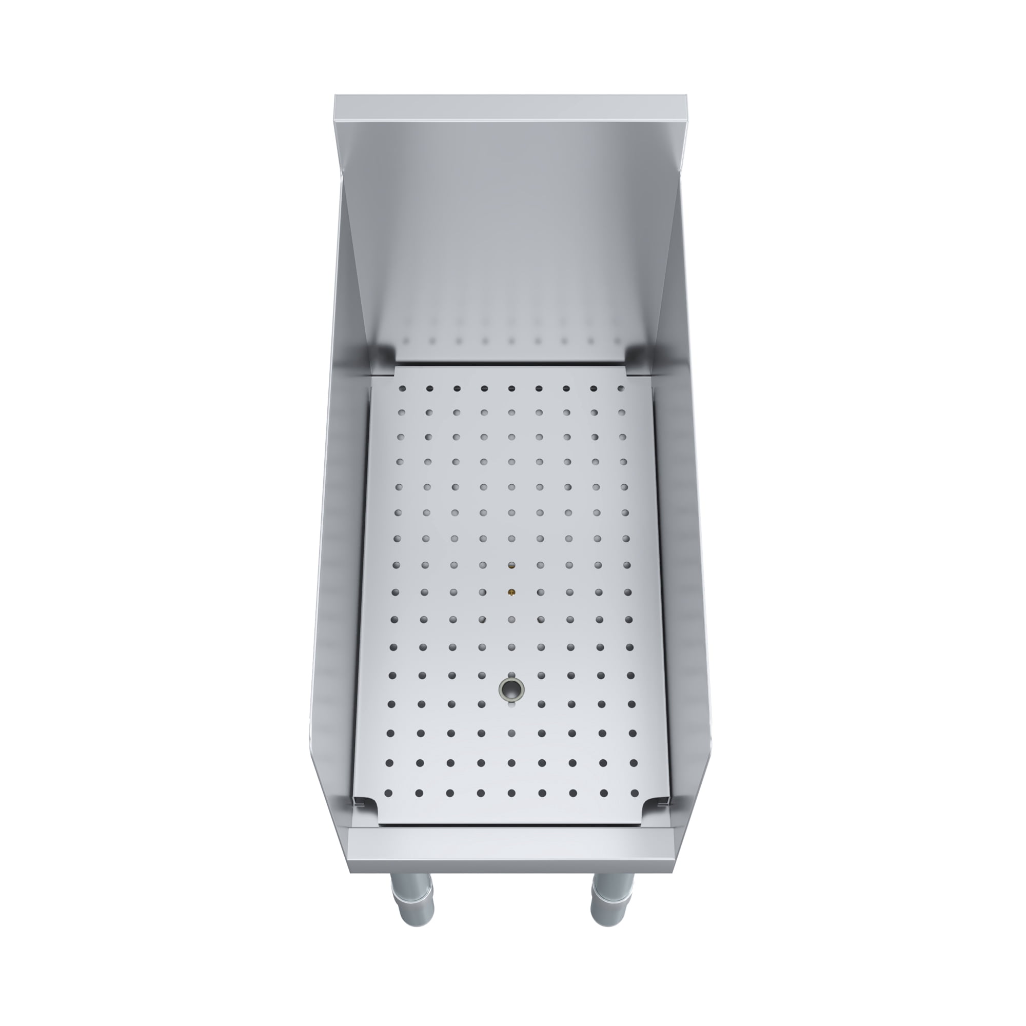 AmGood Recessed Underbar Drainboard – 22.5 in. x 12 in. x 30 in. H with 3 in. Backsplash, Removable Perforated Drainboard, 304 Stainless Steel, Side Splashes, Galvanized Legs, 1.5 in. Drain Included