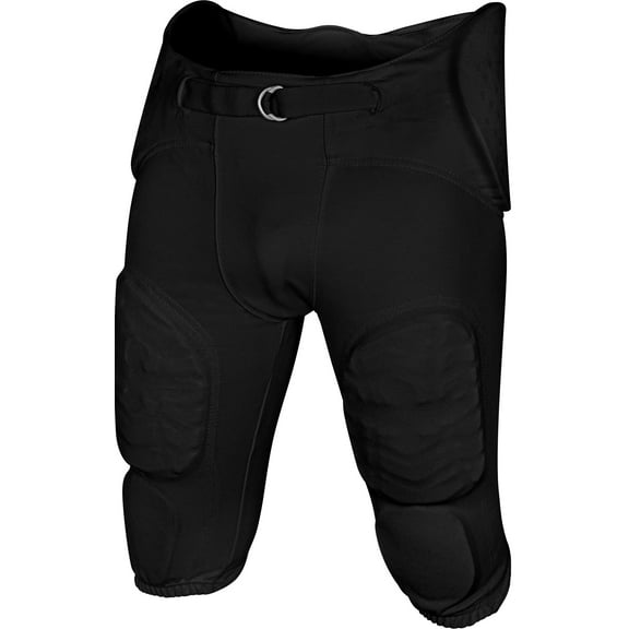 Exxact Sports Proline Mens Integrated Football Pants with 7 Flex Pads, Lightweight Football Practice Pants for Protection (AM, Black)