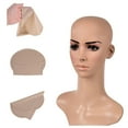 thumbnail image 3 of 2 Gorras De Cabeza Rapada, Disfraz De Cabeza Calva Falsa Para Disfraces De Halloween, Hombres Y Mujeres, Color Café, 3 of 8